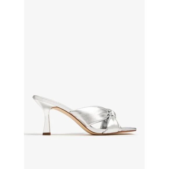 Michael Kors Elena 40S4ELHS1M Slide Women 10 Silver Knotted Strap Sandal ZPO1711 - Picture 3 of 14